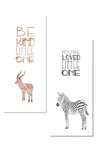 Antelope Zebra Nursery Wall Art Prints Set Of 2 8X18IN Inspirational Posters. Fixed Price $15.99.