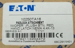 Eaton Cutler Hammer 10250TA16 Red Flush Head Pushbutton With Padlock Attachment. Fixed Price $45.00.
