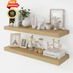 Acovy Inch Floating Shelves, Deep Shelf 9.3"WX30"L-2PCS, Oak. Fixed Price $113.98.