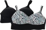 Rhonda Shear 2PC Molded Cup Mesh Back Multi Zebra Black 1X Nwot (1186). Fixed Price $15.99.