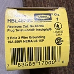 Hubbell HBL4570C Twist-lock 2-POLE 3-WIRE Grounding Plug. Fixed Price $18.00.