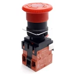 Omron A22EL-M-24A-02 Illuminated E-stop Button, Turn Reset, 40MM, 2NC, 24VDC. Fixed Price $100.00.
